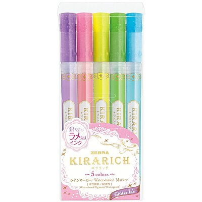 Zebra Kirarich Shining Highlighter 5 color set