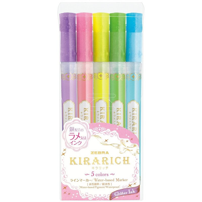 Zebra Kirarich Shining Highlighter 5 color set