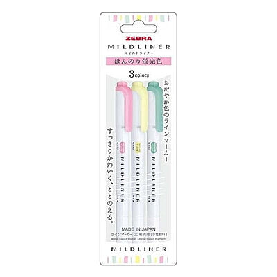 Zebra Mildliner 3 Color Set WKT7-3C-N