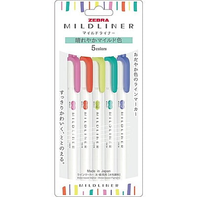 Zebra Mildliner 5 Color Set WKT7-5C-HC-N