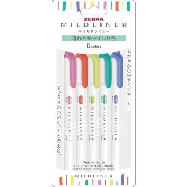 Zebra Mildliner 5 Color Set WKT7-5C-HC-N