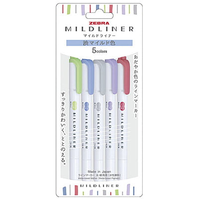 Zebra Mildliner 5 Color Set WKT7-5C-NC-N