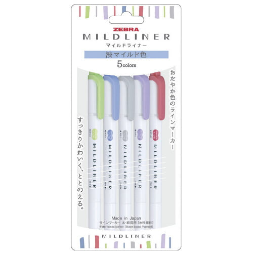 Zebra Mildliner 5 Color Set WKT7-5C-NC-N