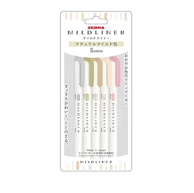 Zebra Mildliner 5 Color Set WKT7-5C-NTC