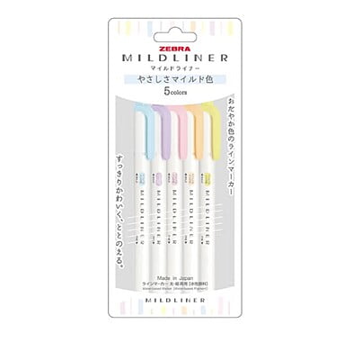 Zebra Mildliner 5 Color Set WKT7-5C-YC