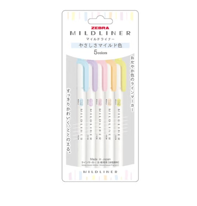 Zebra Mildliner 5 Color Set WKT7-5C-YC