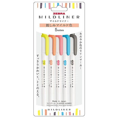 Zebra Mildliner 5 Color Set WKT7-N-5C-N