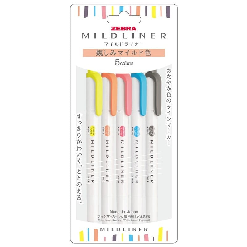 Zebra Mildliner 5 Color Set WKT7-N-5C-N