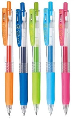Zebra Sarasa Clip 0.7 5 Color Pen Set Zebra Sarasa Clip 0.7 5 Color Pen Set