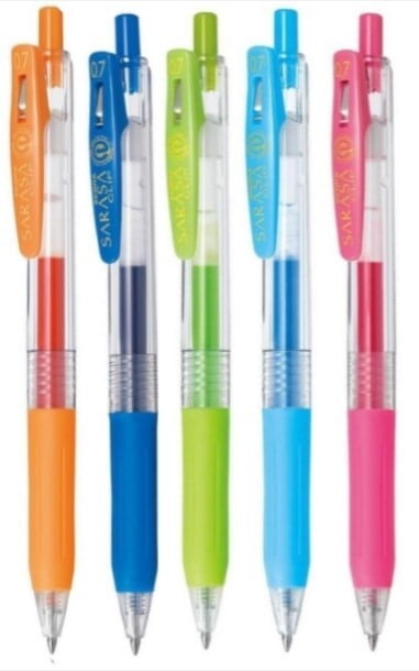 Zebra Sarasa Clip 0.7 5 Color Pen Set Zebra Sarasa Clip 0.7 5 Color Pen Set