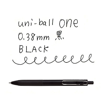 Uniball One 0.38mm Black (Black Axis)