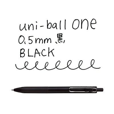 Uniball One 0.5mm black (black shaft)