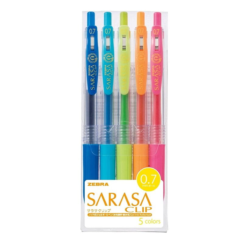 Zebra Sarasa Clip 0.7 5 Color Pen Set Zebra Sarasa Clip 0.7 5 Color Pen Set