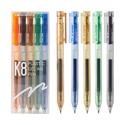 Kaco K8 Transparent Retractable Gel Pens 0.5 Black