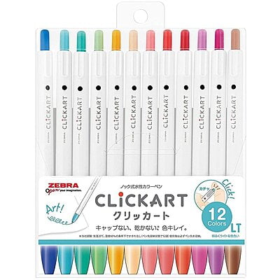 Zebra Click cart 12 color set LT (Bright and Light shade)