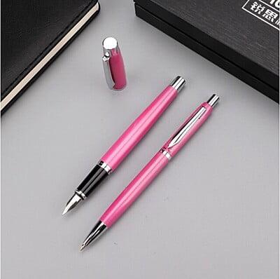 Baoke Fountain Pen(F) & Ballpoint Pen(0.7) Combo T12 Rose Red