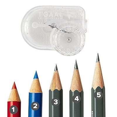 Kutsuwa Pencil Sharpener Tougal Clear Transparent Kutsuwa Pencil Sharpener Tougal Clear Transparent