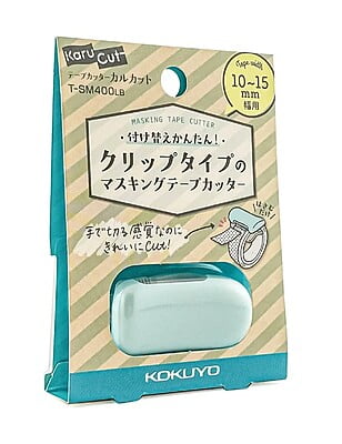 Kokuyo Tape Cutter Karucut Clip for 10-15mm Width Light Blue